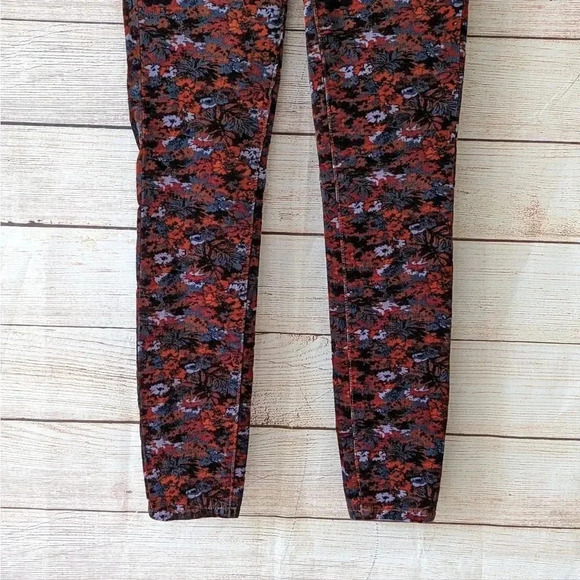 Pilcro & the Letterpress Size 25 High Rise Skinny Pants Floral Corduroy Stretchy - Picture 5 of 13